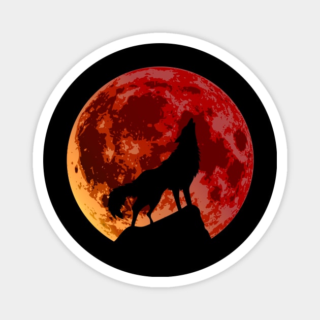 Halloween Blood Moon Wolf Magnet by InfinityTone